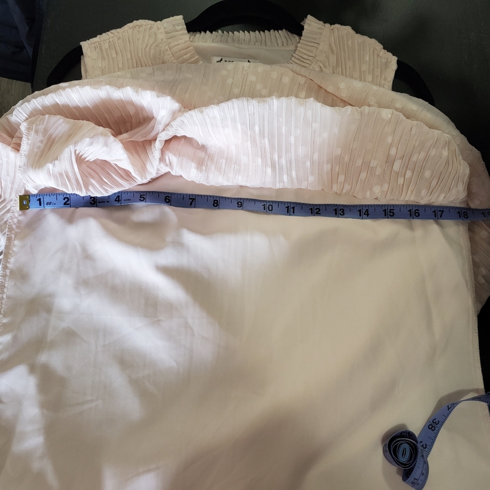 Nanette Lepore Blush Pink Sparkle Chiffon Midi-Length Cocktail Dress NWT - Picture 13 of 15